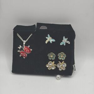 Charming Ladybug and Butterfly Jewelry Set